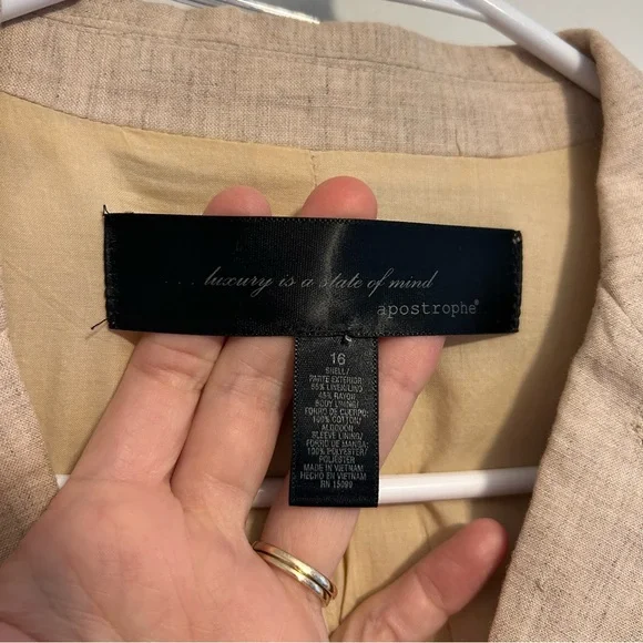 Vintage Apostrophe Linen Blend Skirt Suit Size 16 - Picture 2 of 11